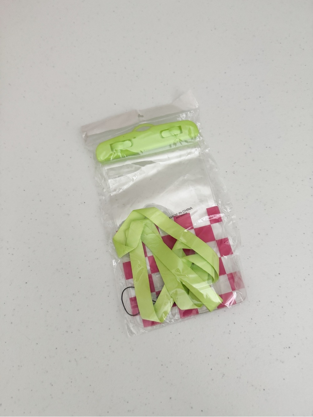 NYX Neon Green/Pink Waterproof Cellphone Lanyard Case